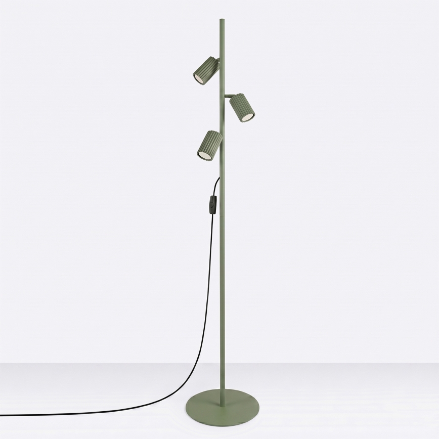 Podna lampa KARBON 3xGU10/10W/230V zelena