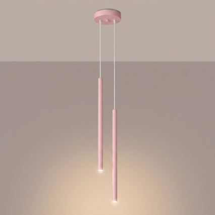 Luster na sajli PASTELO 2xG9/8W/230V ružičast