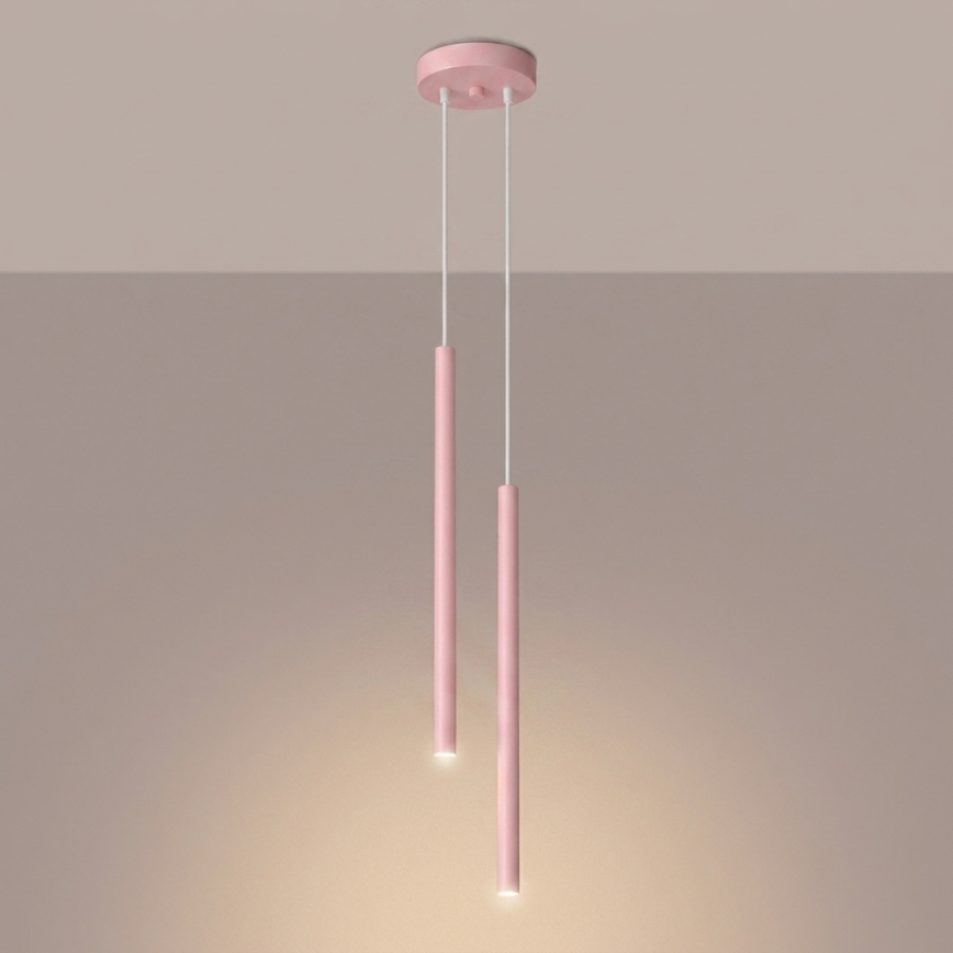 Luster na sajli PASTELO 2xG9/8W/230V ružičast