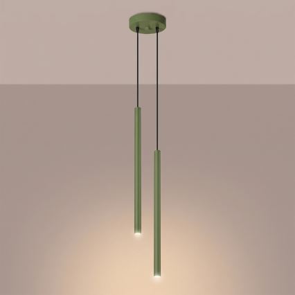 Luster na sajli PASTELO 2xG9/8W/230V zelene boje