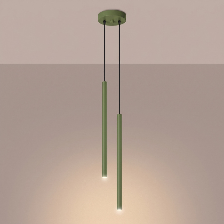 Luster na sajli PASTELO 2xG9/8W/230V zelene boje
