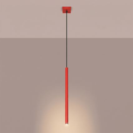 Luster na kabelu PASTELO 1xG9/8W/230V crvena