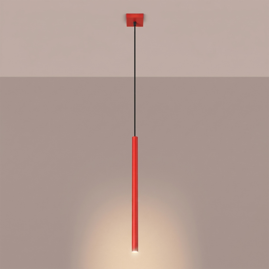 Luster na kabelu PASTELO 1xG9/8W/230V crvena