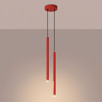 Luster na sajli PASTELO 2xG9/8W/230V crvena