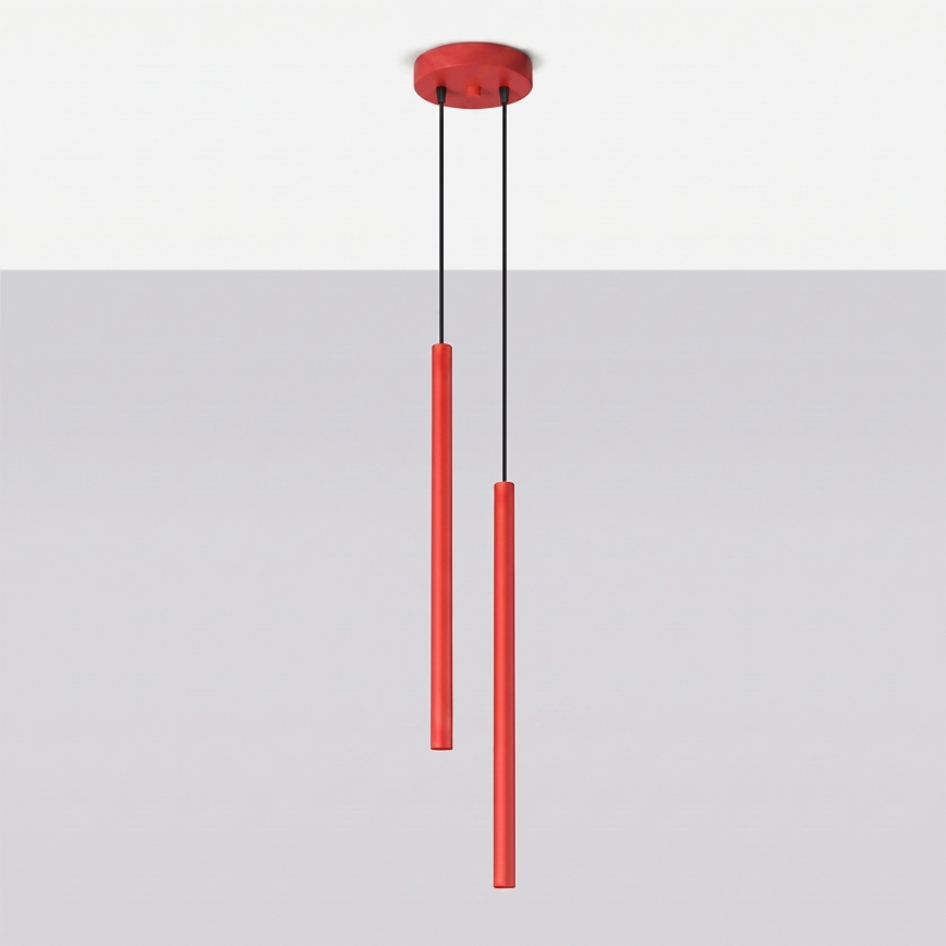 Luster na sajli PASTELO 2xG9/8W/230V crvena