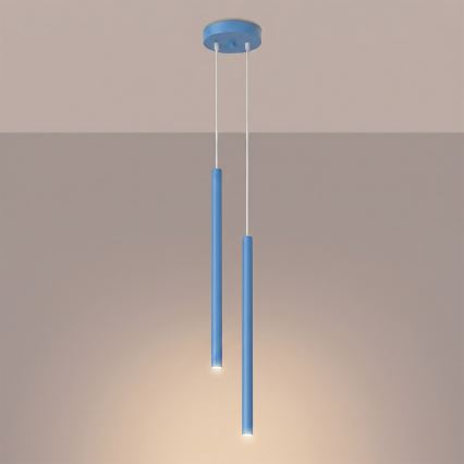 Luster na sajli PASTELO 2xG9/8W/230V plavi
