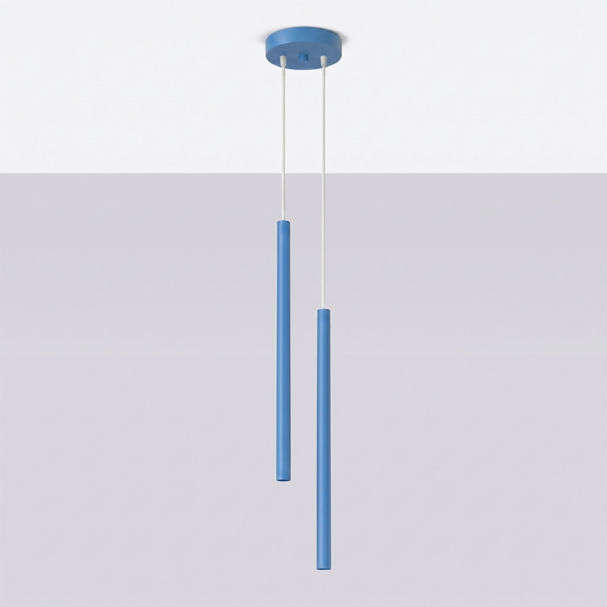 Luster na sajli PASTELO 2xG9/8W/230V plavi