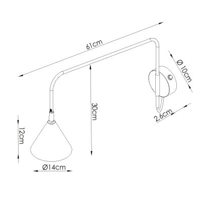 Zidna lampa NOX 1xE14/10W/230V krem boje