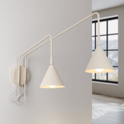 Zidna lampa NOX 2xE14/10W/230V krem boje
