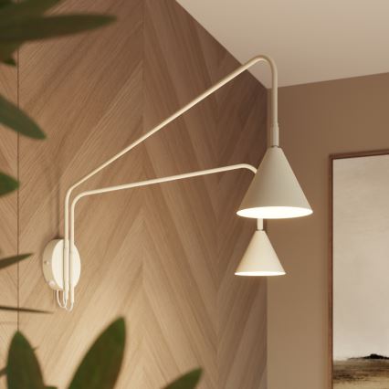 Zidna lampa NOX 2xE14/10W/230V krem boje