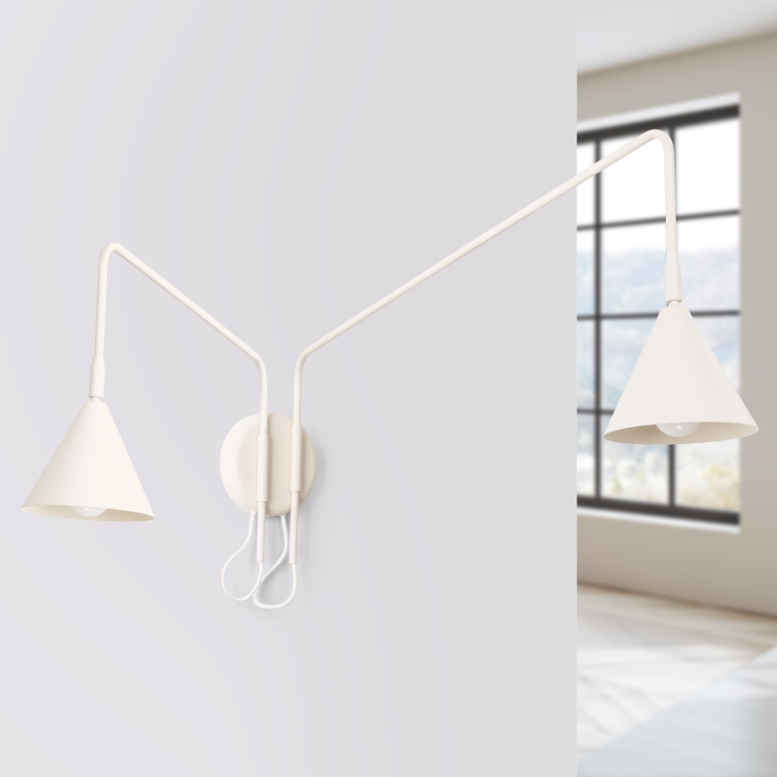 Zidna lampa NOX 2xE14/10W/230V krem boje