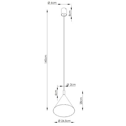 Luster na sajli NOX 1xE27/15W/230V, krem boja