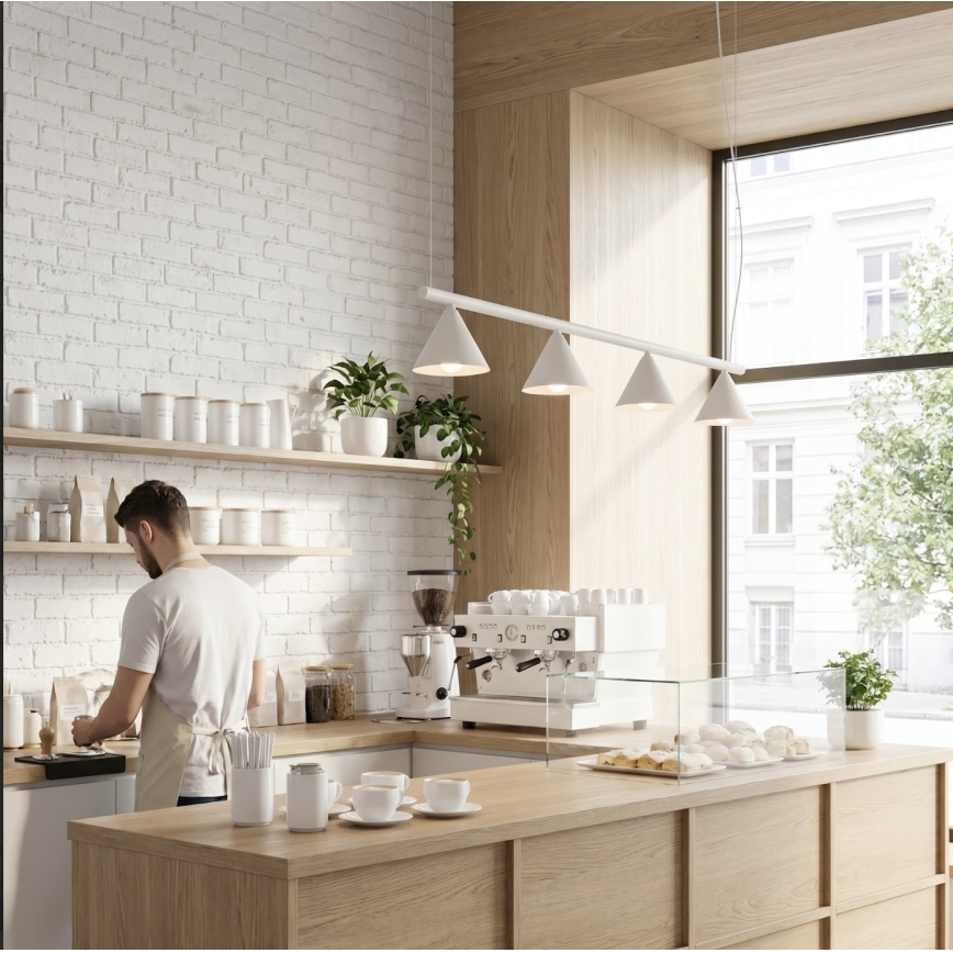 Luster na sajli NOX 4xE14/10W/230V krem boje