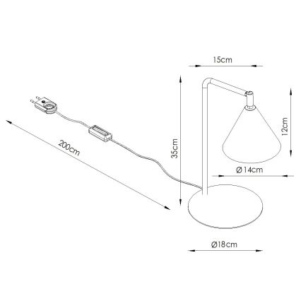 Stolna lampa NOX 1xE14/10W/230V kremasta
