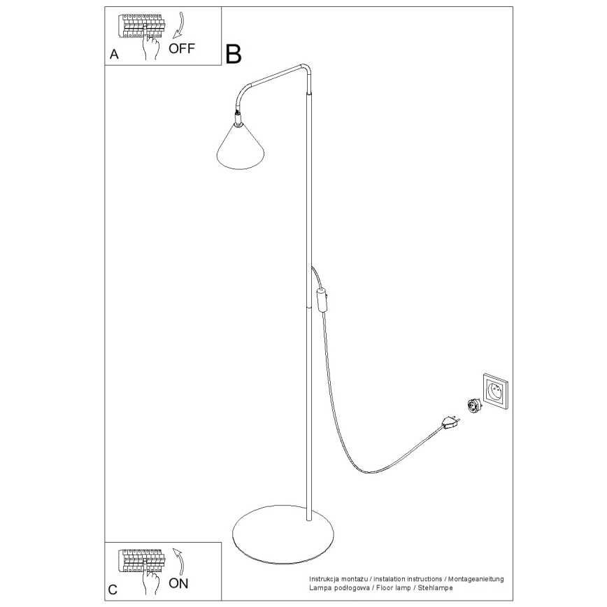 Podna lampa NOX 1xE14/10W/230V krem boje