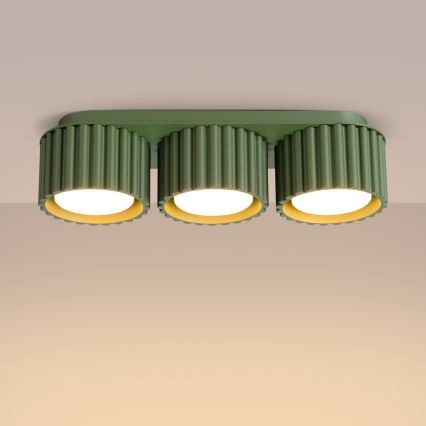 Stropno rasvjetno tijelo AURA 3xGX53/10W/230V zeleno