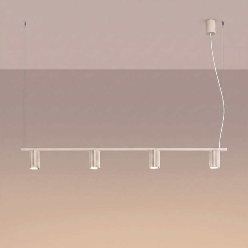 Luster na sajli KARBON 4xGU10/10W/230V krem boje