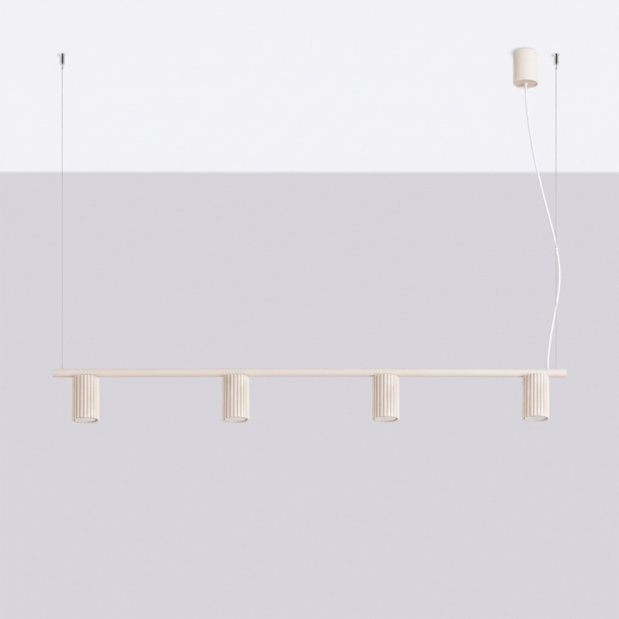 Luster na sajli KARBON 4xGU10/10W/230V krem boje