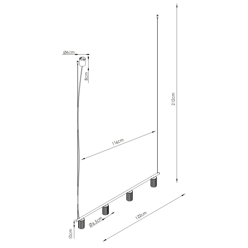 Luster na sajli KARBON 4xGU10/10W/230V krem boje