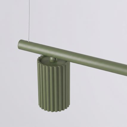 Zeleni viseći luster na sajli KARBON 4xGU10/10W/230V