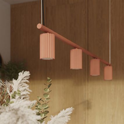 Luster na sajli KARBON 4xGU10/10W/230V narančaste boje