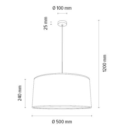 Luster na sajli BENITA 1xE27/40W/230V bijela/hrast – FSC certificirano