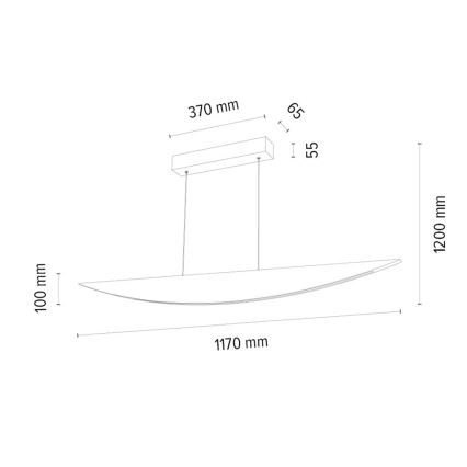 LED Prigušivi luster na sajli DUBAI LED/14W/230V hrast – FSC certificirano