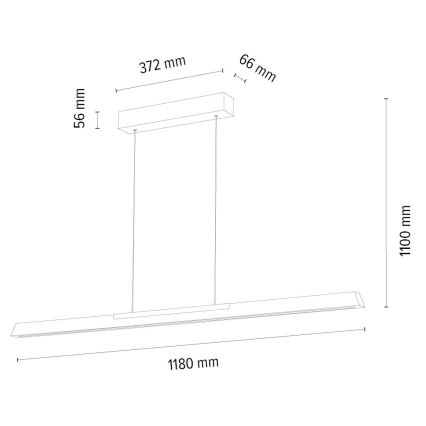 LED Prigušivi luster na sajli JONAS LED/16,5W/230V hrast – FSC certificirano