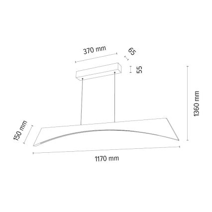 LED Prigušivi luster na sajli ZIAD LED/14W/230V hrast – FSC certificirano