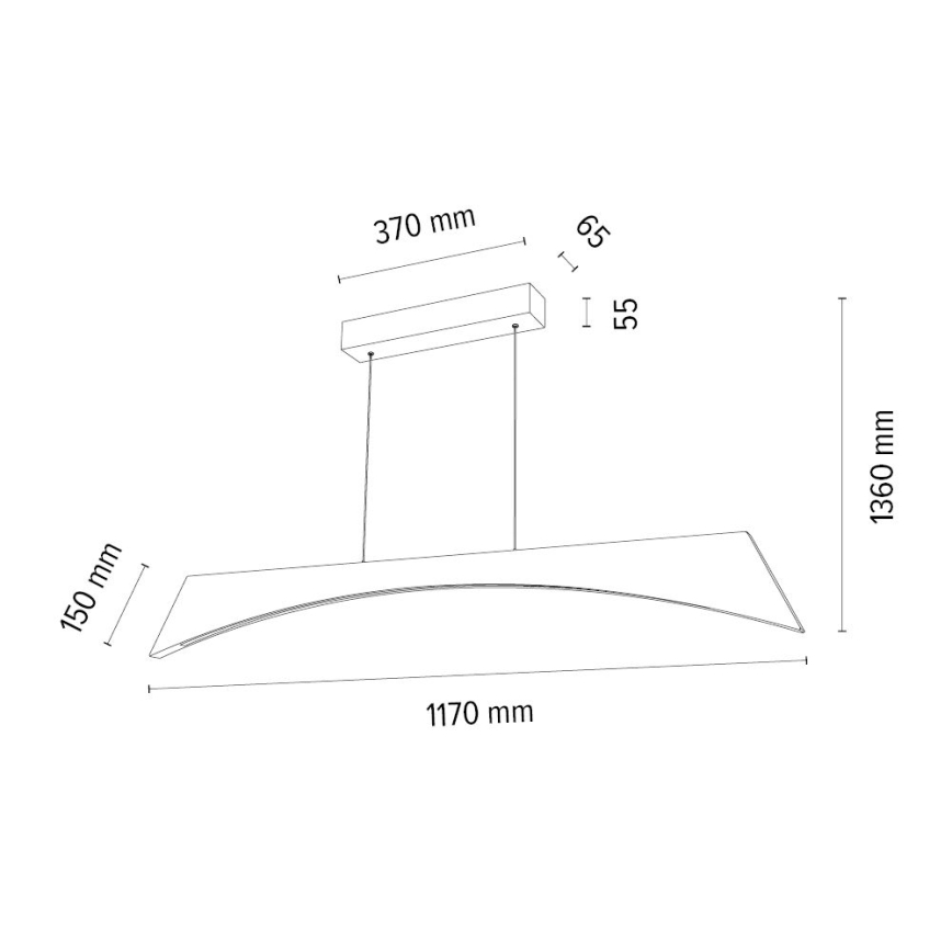LED Prigušivi luster na sajli ZIAD LED/14W/230V hrast – FSC certificirano
