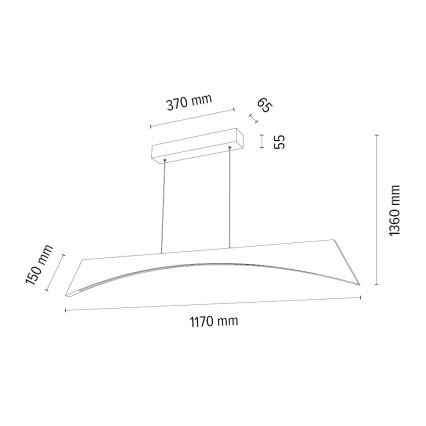 LED Prigušivi luster na sajli ZIAD LED/14W/230V hrast – FSC certificirano