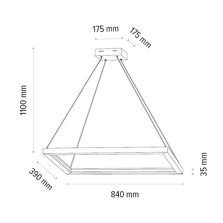 LED Prigušivi luster na sajli LEGNO LED/31,5W/230V hrast – FSC certificirano