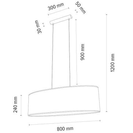 Luster na sajli MERCEDES 2xE27/40W/230V smeđa/hrast – FSC certificirano