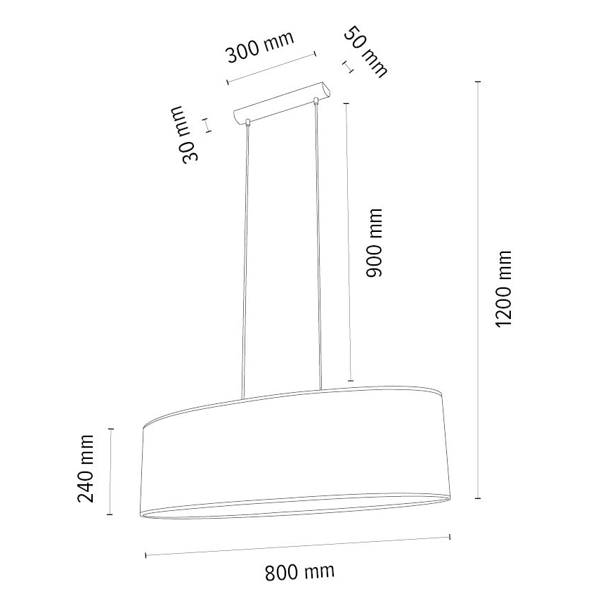 Luster na sajli MERCEDES 2xE27/40W/230V smeđa/hrast