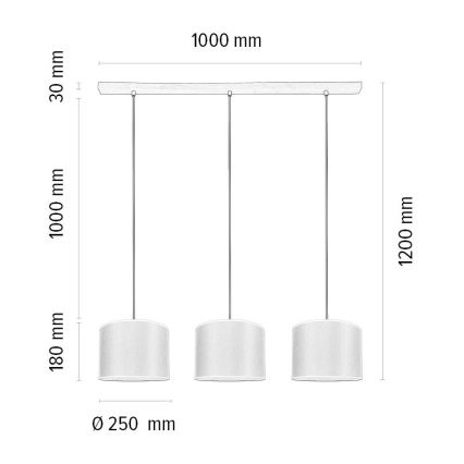 Luster na sajli BENITA 3xE27/40W/230V smeđa/hrast