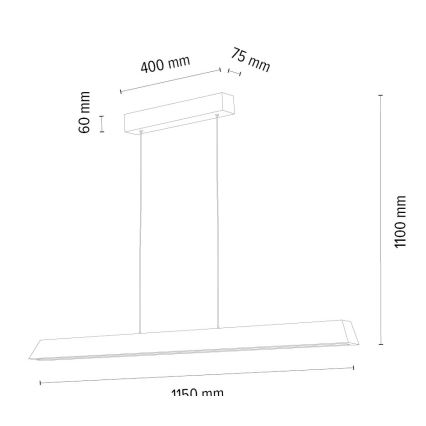 LED Prigušivi luster na sajli DEROTT 3xLED/14W/230V hrast – FSC certificirano