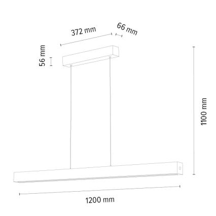 LED Prigušivi luster na sajli LEON 3xLED/18W/230V hrast