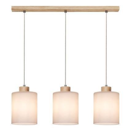 Luster na sajli ZEFIR 3xE27/60W/230V hrast