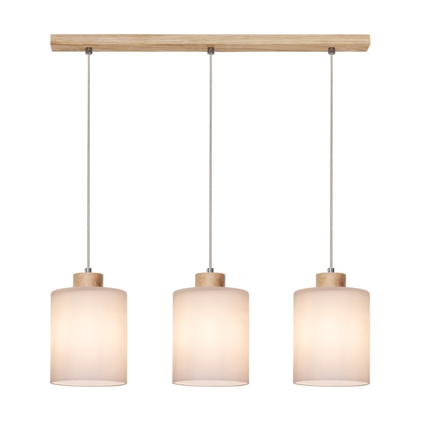 Luster na sajli ZEFIR 3xE27/60W/230V hrast