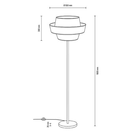 Podna lampa PRETO GOLD 1xE27/60W/230V – FSC certificirano