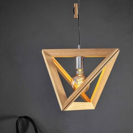 Luster na sajli TRIGONON 1xE27/60W/230V mat hrast