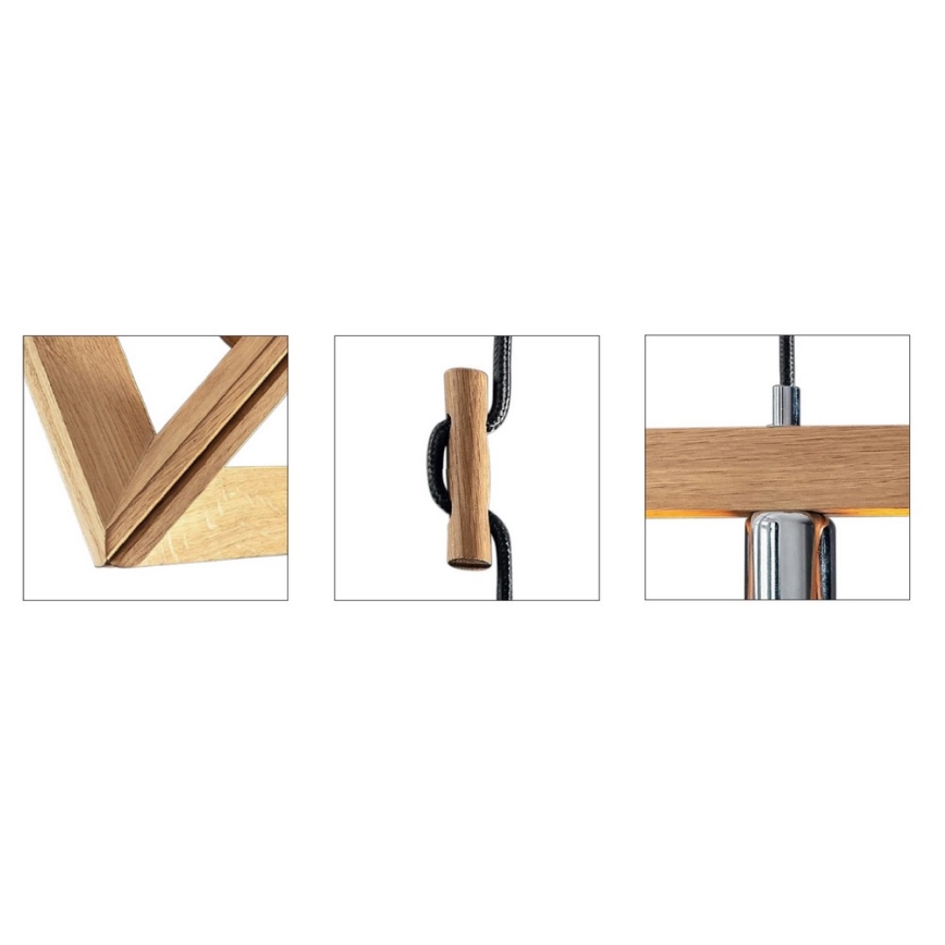 Viseća svjetiljka na kabelu TRIGONON 1xE27/60W/230V matni hrast