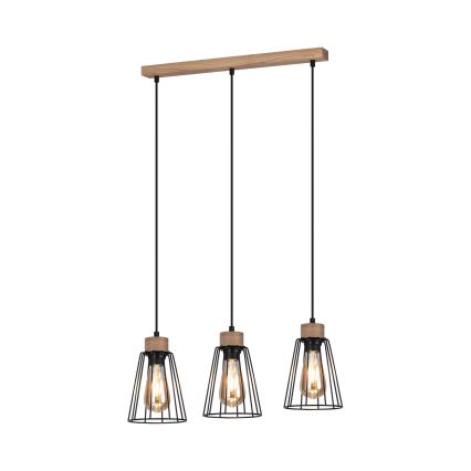 Spot-Light - Luster na sajli ORAZIO 3xE27/60W/230V hrast