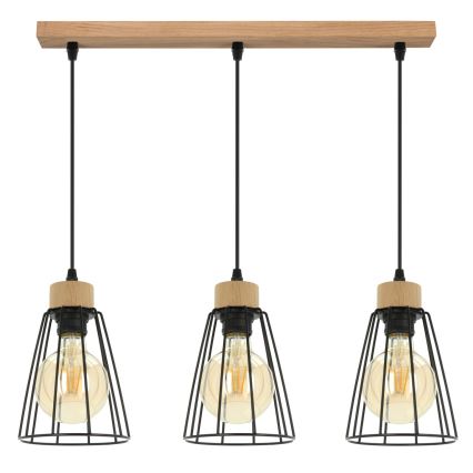 Spot-Light - Luster na sajli ORAZIO 3xE27/60W/230V hrast
