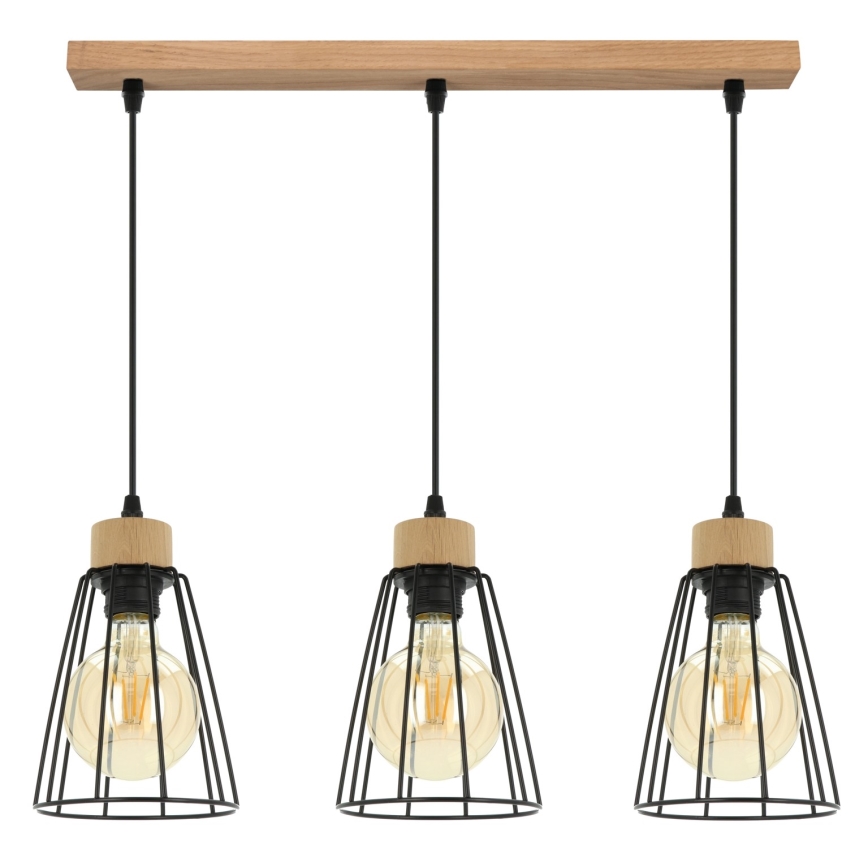 Spot-Light - Luster na sajli ORAZIO 3xE27/60W/230V hrast