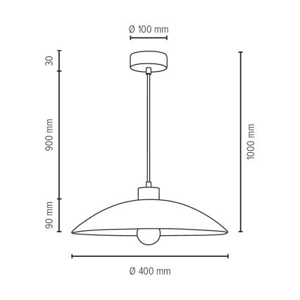 Luster na užetu JONA 1xE27/60W/230V breza