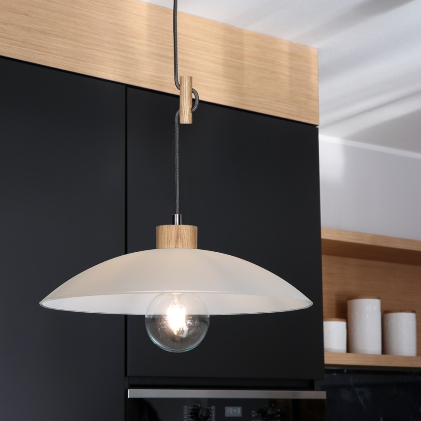 Luster na sajli JONA 1xE27/60W/230V hrast