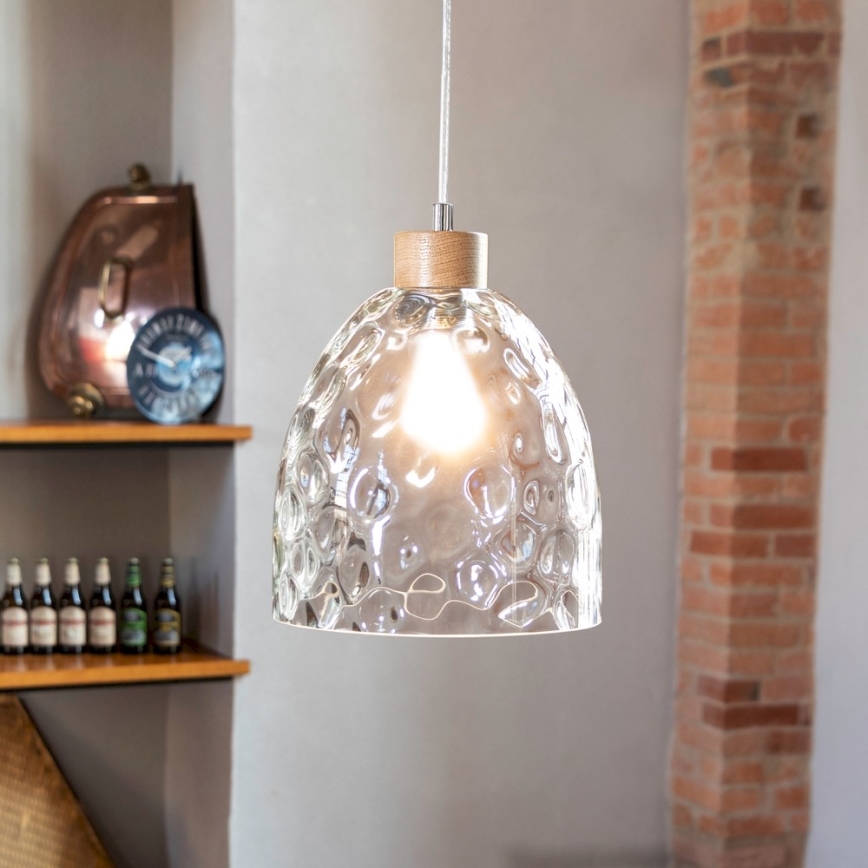 Luster na užetu ALESSANDRO 1xE27/60W/230V hrast