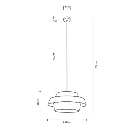 Luster na sajli PRETO GOLD 1xE27/60W/230V – FSC certificirano