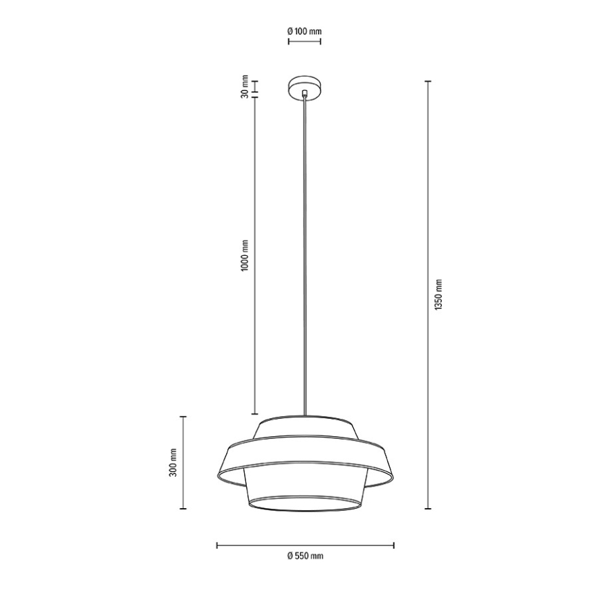 Luster na sajli PRETO GOLD 1xE27/60W/230V – FSC certificirano